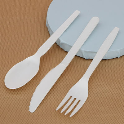 6In Eco Cornstarch Tableware 150mm Biodegradable Spoons And Forks Knife Catering Flatware