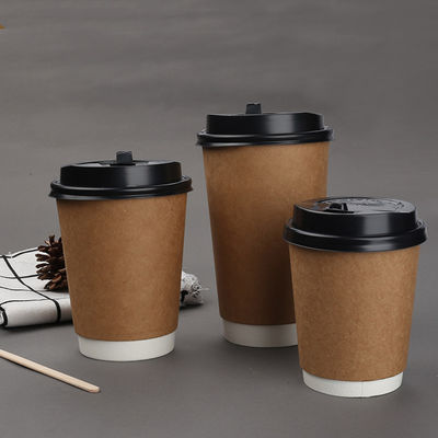 10oz 12oz PE ผิวเคลือบกระดาษกระดาษสองถ้วย ถ้วยกาแฟพิมพ์